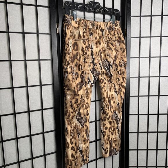 Chicos SO Slimming Animal Print Snake Python Skinny Ankle Capris X-Small Brown - Picture 3 of 8